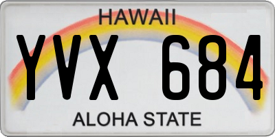 HI license plate YVX684