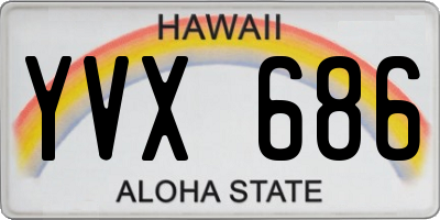 HI license plate YVX686