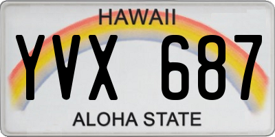 HI license plate YVX687