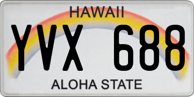 HI license plate YVX688