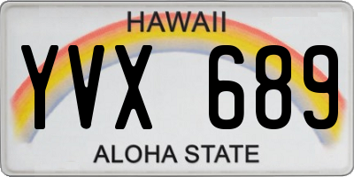 HI license plate YVX689