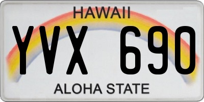 HI license plate YVX690