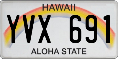 HI license plate YVX691