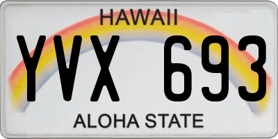 HI license plate YVX693