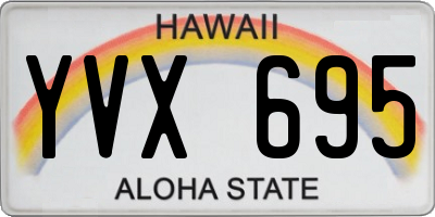 HI license plate YVX695