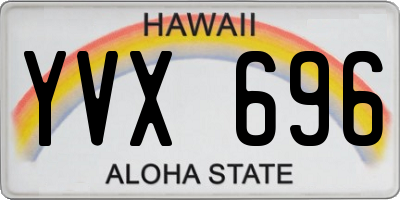 HI license plate YVX696