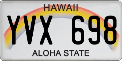 HI license plate YVX698
