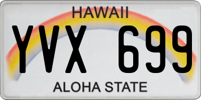 HI license plate YVX699