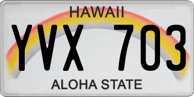 HI license plate YVX703