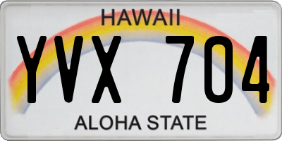 HI license plate YVX704