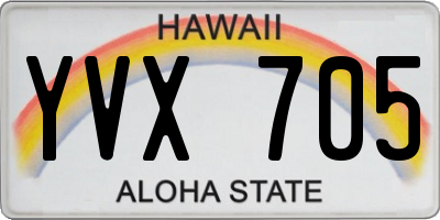 HI license plate YVX705