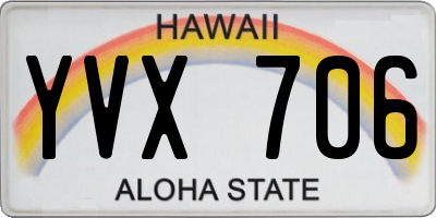 HI license plate YVX706