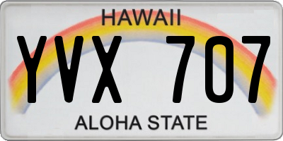 HI license plate YVX707