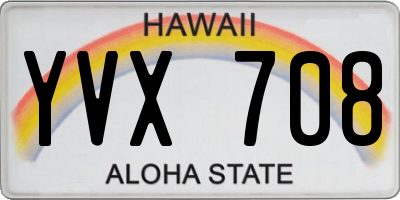 HI license plate YVX708