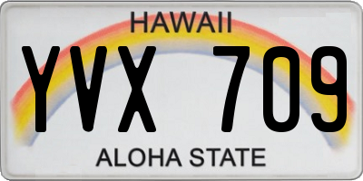 HI license plate YVX709