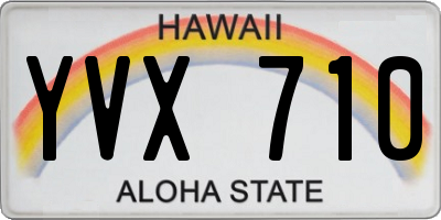 HI license plate YVX710