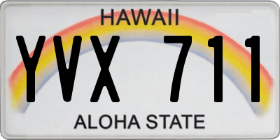 HI license plate YVX711