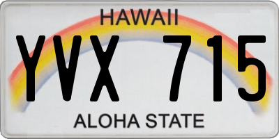 HI license plate YVX715