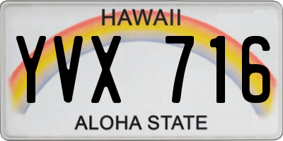 HI license plate YVX716