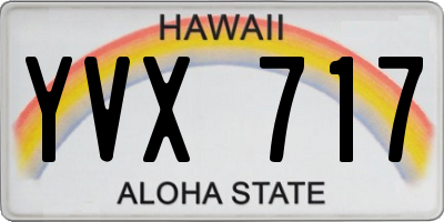 HI license plate YVX717