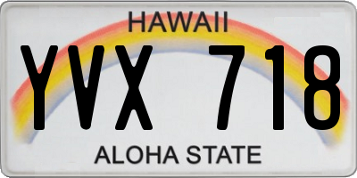 HI license plate YVX718