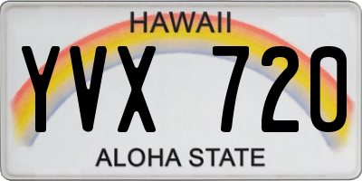 HI license plate YVX720