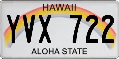 HI license plate YVX722