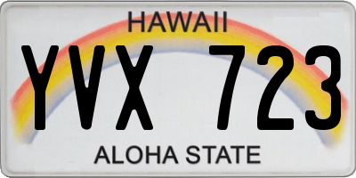 HI license plate YVX723