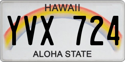 HI license plate YVX724