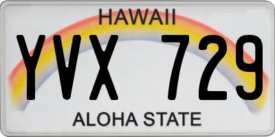 HI license plate YVX729