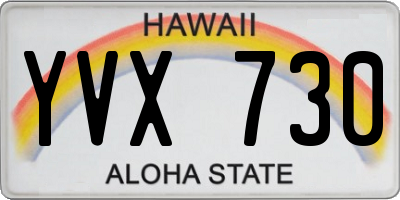HI license plate YVX730