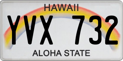 HI license plate YVX732