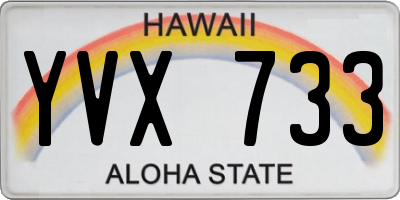 HI license plate YVX733