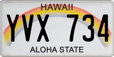 HI license plate YVX734