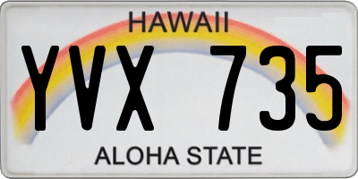 HI license plate YVX735