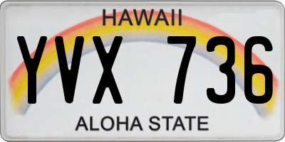 HI license plate YVX736