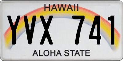 HI license plate YVX741