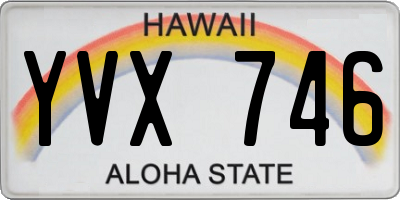 HI license plate YVX746