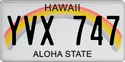 HI license plate YVX747
