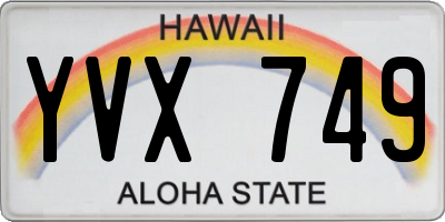 HI license plate YVX749