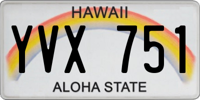 HI license plate YVX751
