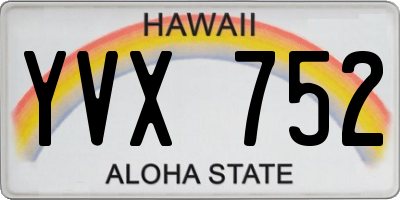 HI license plate YVX752
