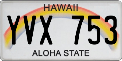 HI license plate YVX753
