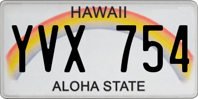 HI license plate YVX754