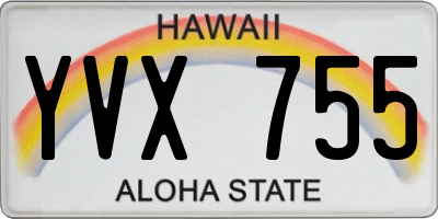 HI license plate YVX755