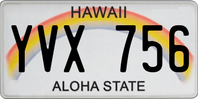 HI license plate YVX756