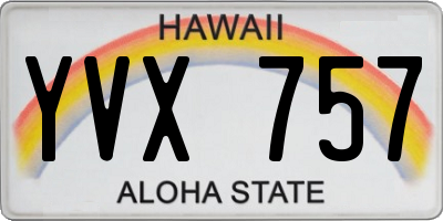 HI license plate YVX757