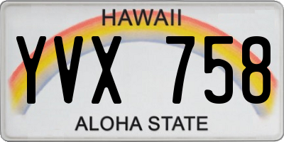 HI license plate YVX758