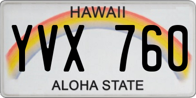 HI license plate YVX760