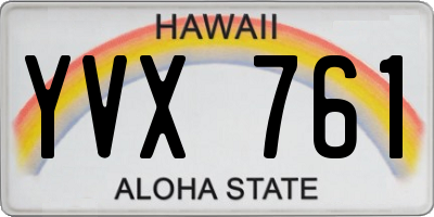 HI license plate YVX761